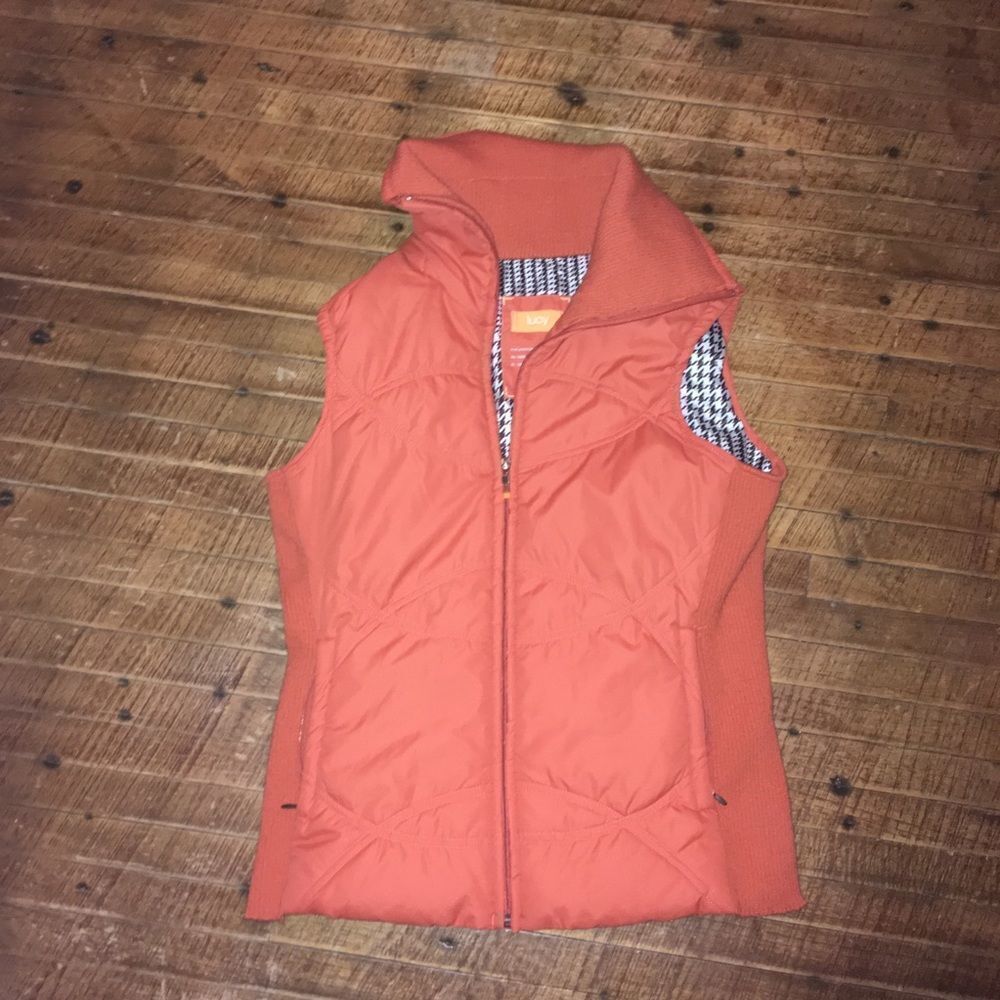 Lucy quilted cloud collared tangerine M polyester vest